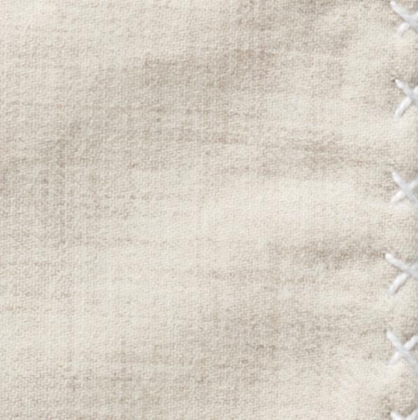 Beige Flannel - White Handstitched