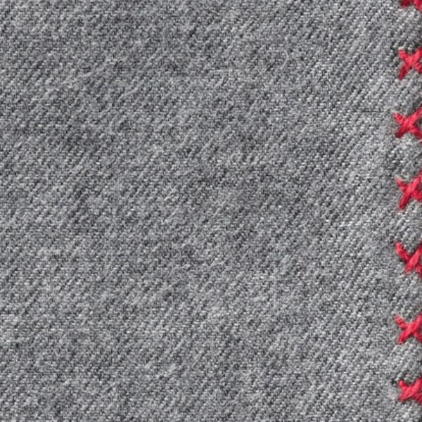 Grey Flannel - Red Handstitched
