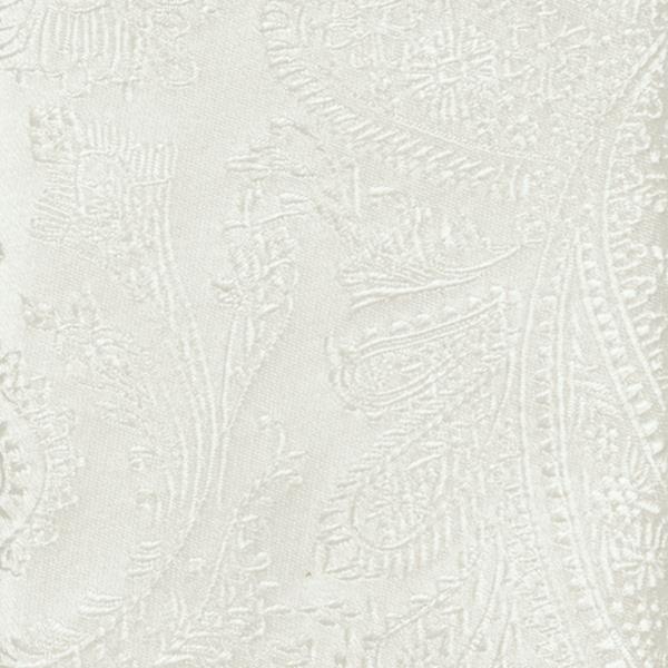 Pearl White Silk Jacquard Paisley