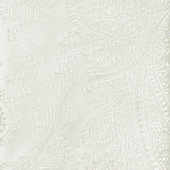 Pearl White Silk Jacquard Paisley