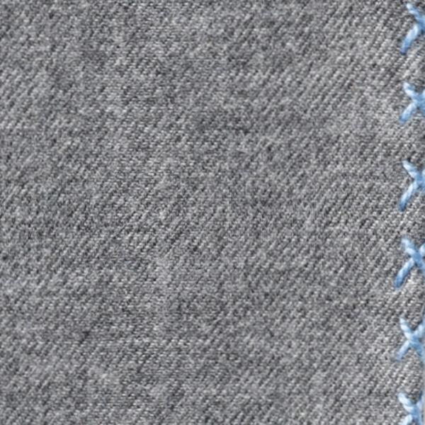 Grey Flannel - Light Blue Handstitched