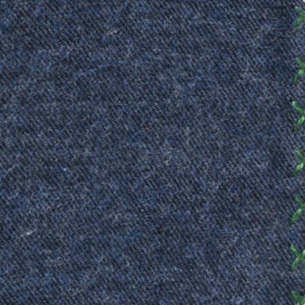 Blue Flannel - Bottle Green Handstitched