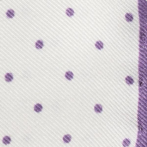 White Silk - Purple Polka Dot