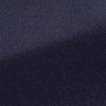 Navy Blue-midnight-blue Wool-silk Double Faced Flannel