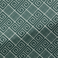 Fancy 454 Off White & Mineral Green Greek Pattern