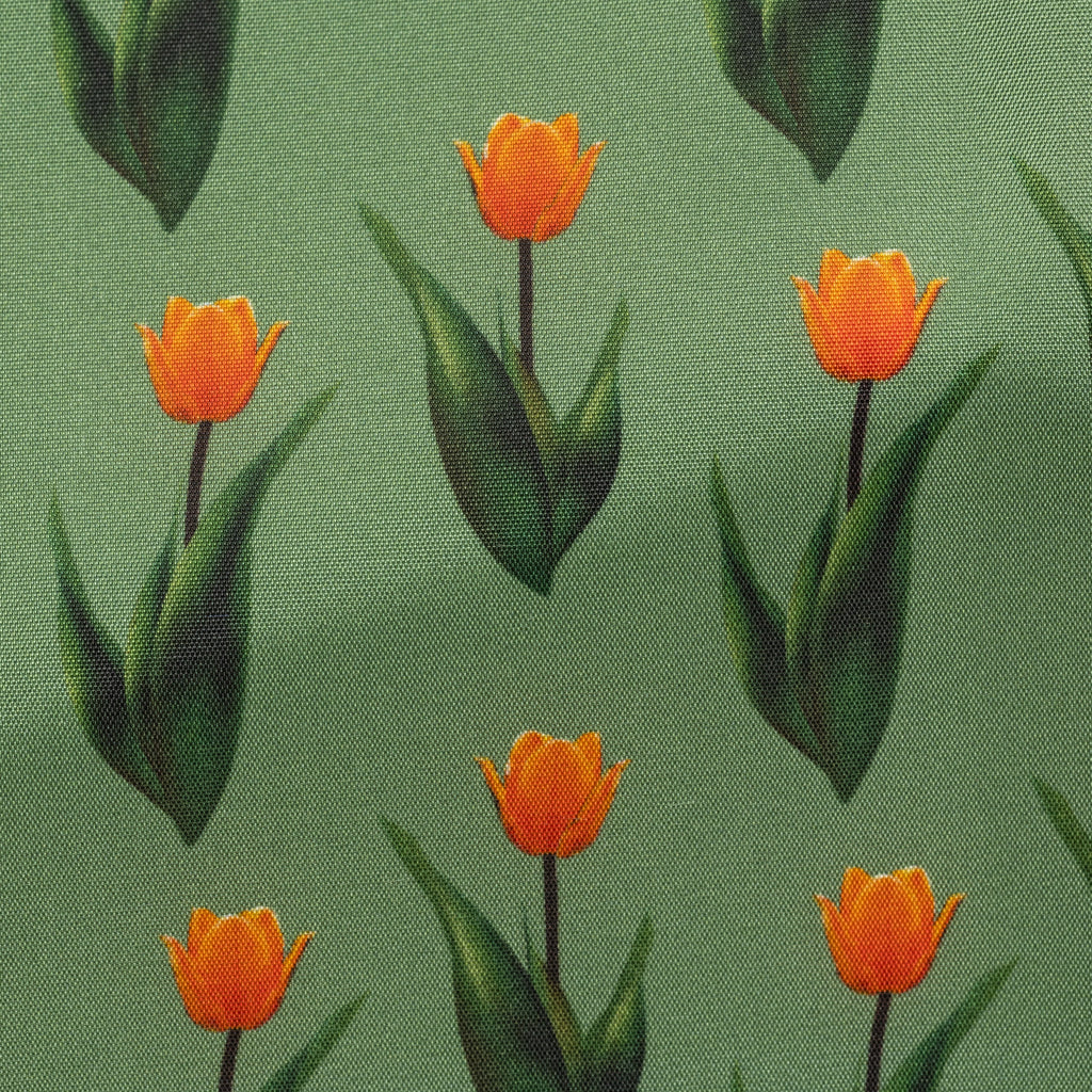 Fancy 458 - Green with Orange Tulips