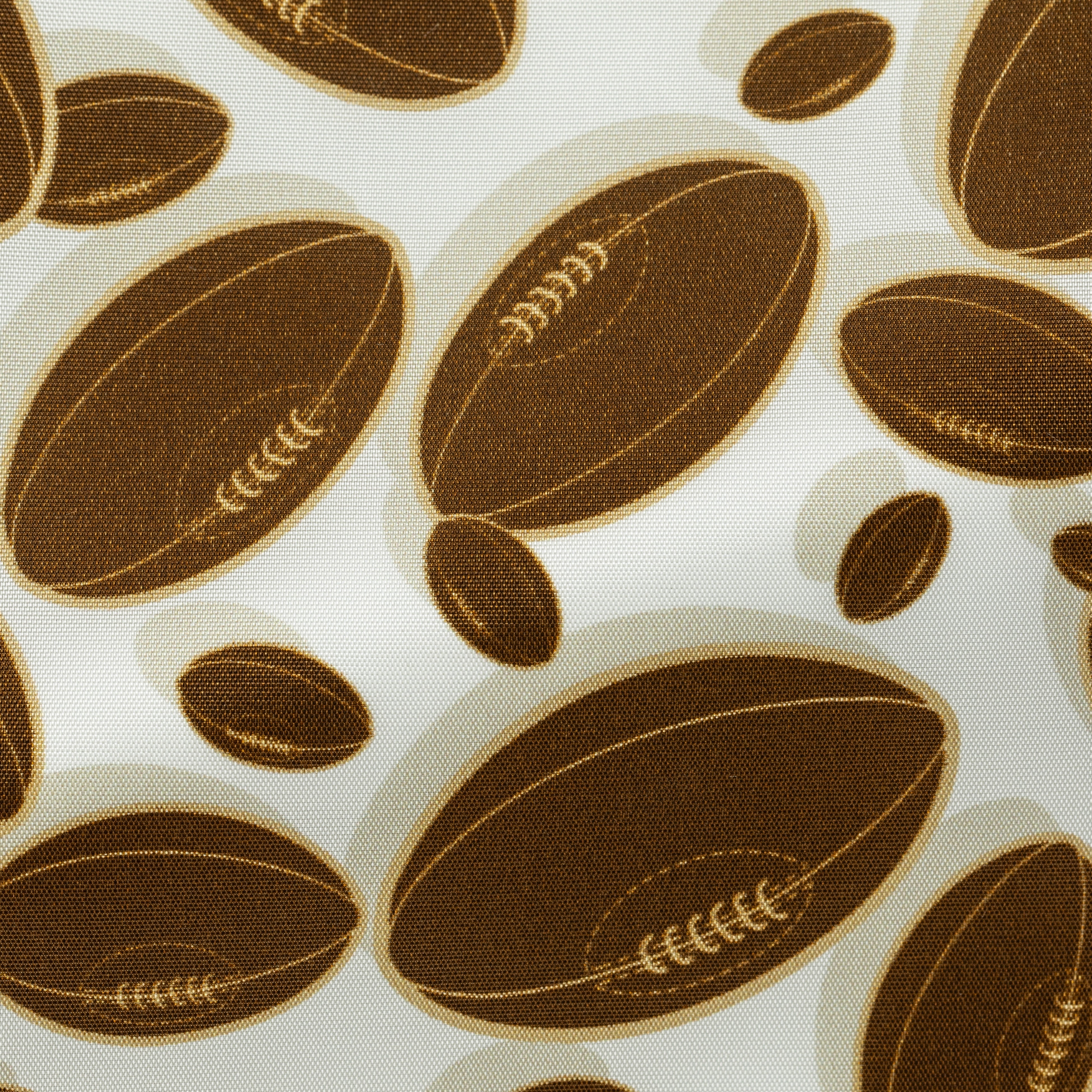 Fancy Rugby Ball Image Fancy 462 Off White with Brown Rugby Balls | POSSEN