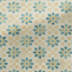 Fancy 488 Light Sand with Cream & Azure Blue Mosaic