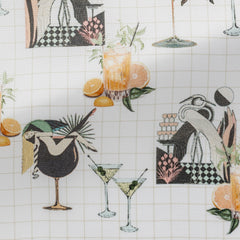 Fancy 490 Off-White with Sand Graph and Art Deco Cocktails