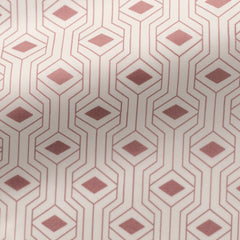 Fancy 498 Bone with Dusty Pink Retro Geometric Design