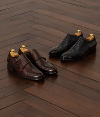 Formal Round Oxford Brogue Hand-Painted Nubuck Midnight Blue