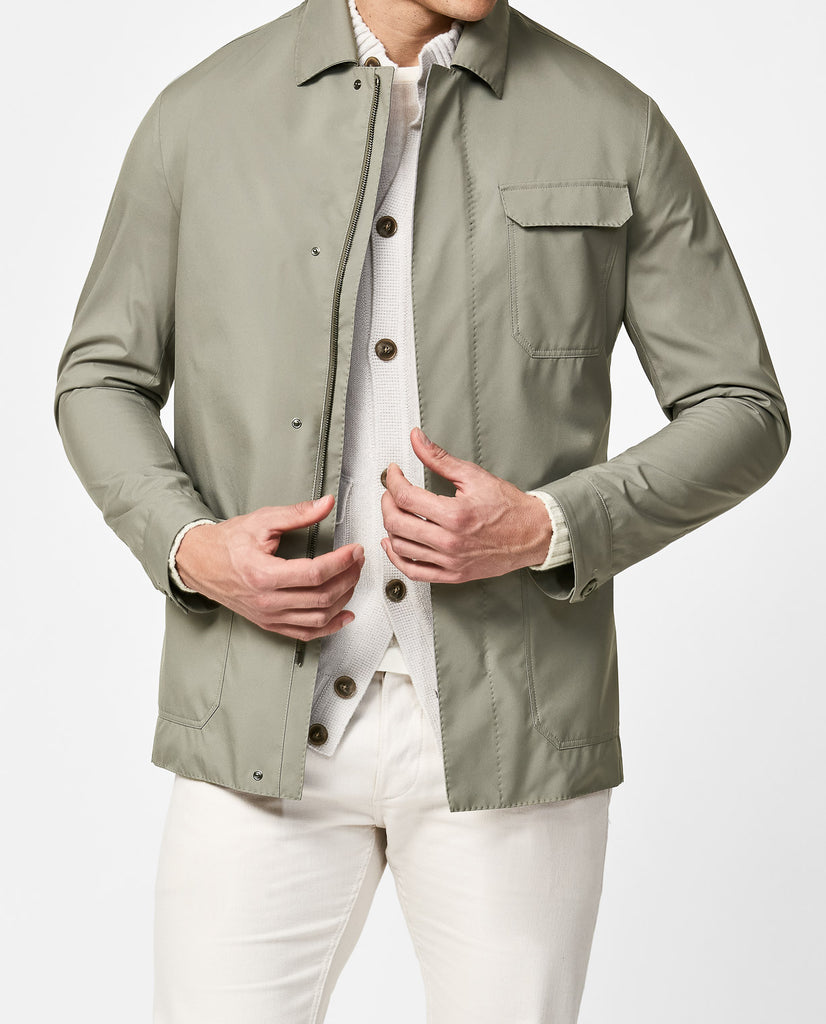 Olmetex Frost Grey Lightweight Bonded Water-Repellent Technical Windbreaker