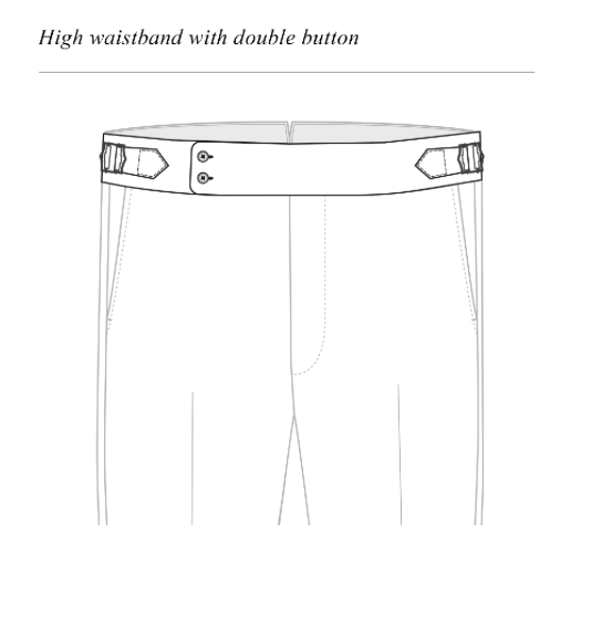 Gurkha trouser - high waistband with double button