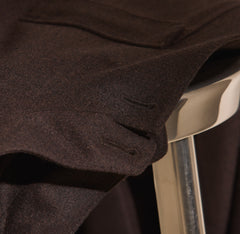 JERSELY Chocolate Brown Stretch Brushed Wool Twill
