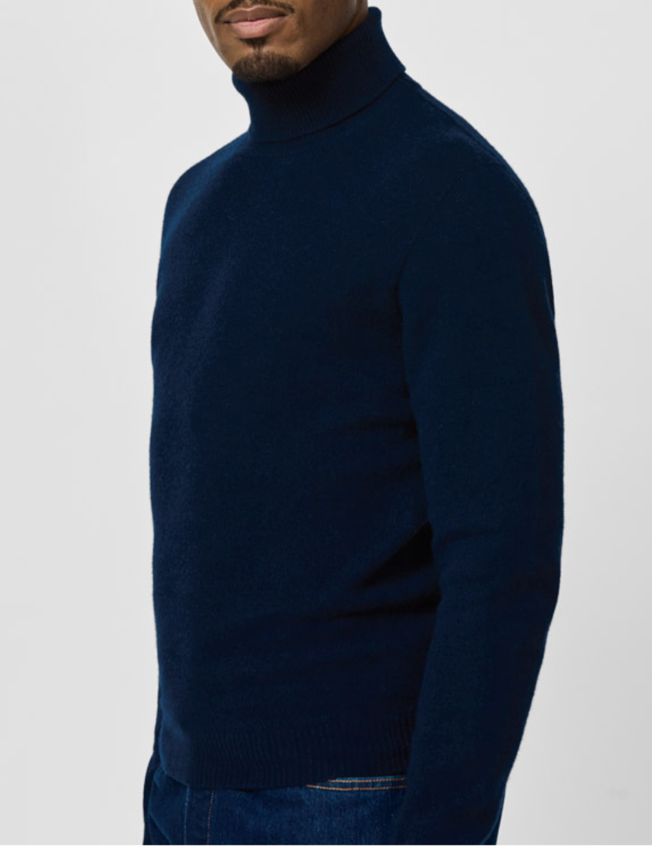 Papi Fabio Navy Blue Wool & Cashmere