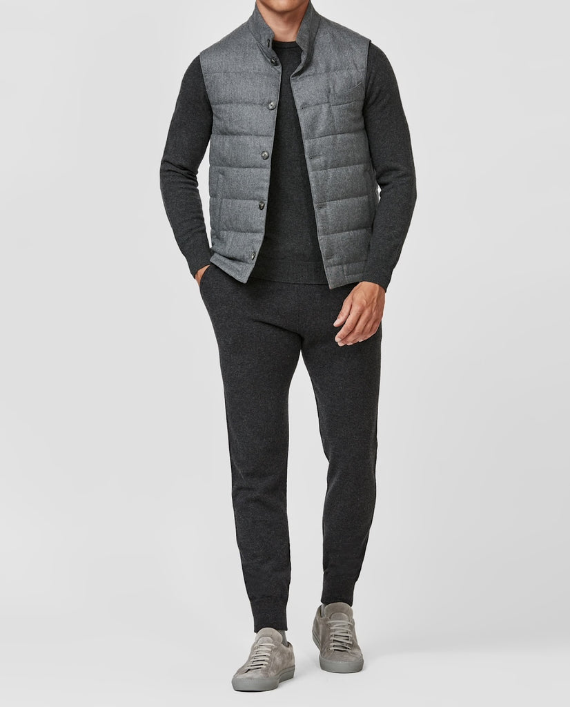 Papi Fabio Dark Grey Wool & Cashmere Leisure Pants