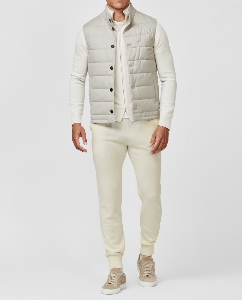 Papi Fabio Off White Wool & Cashmere Leisure Pants