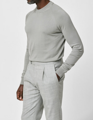 Bresciane Steel Grey Cotton & Silk Knit