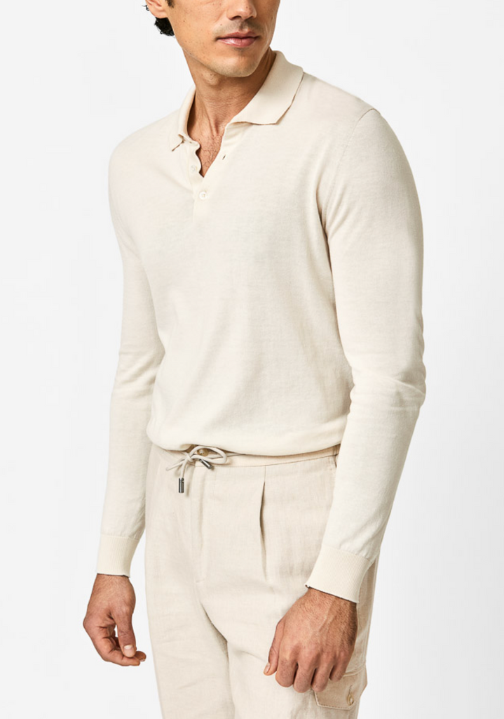 Bresciane Off White Cotton & Silk Knit