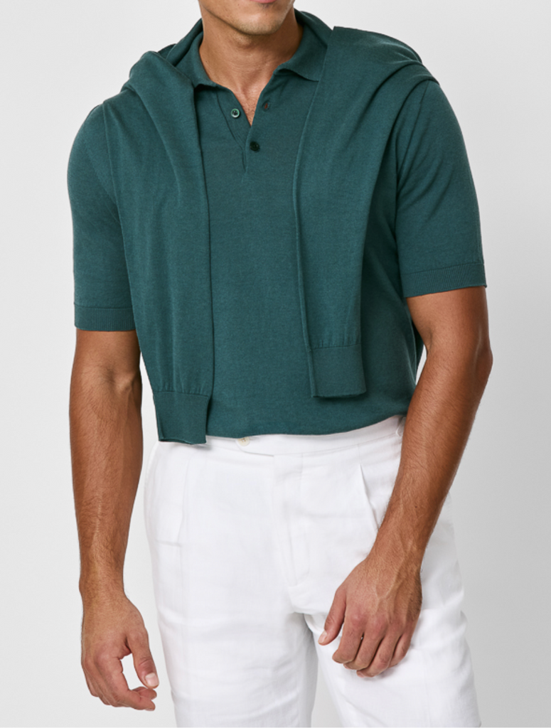 Bresciane Forest Green Cotton & Silk Knit