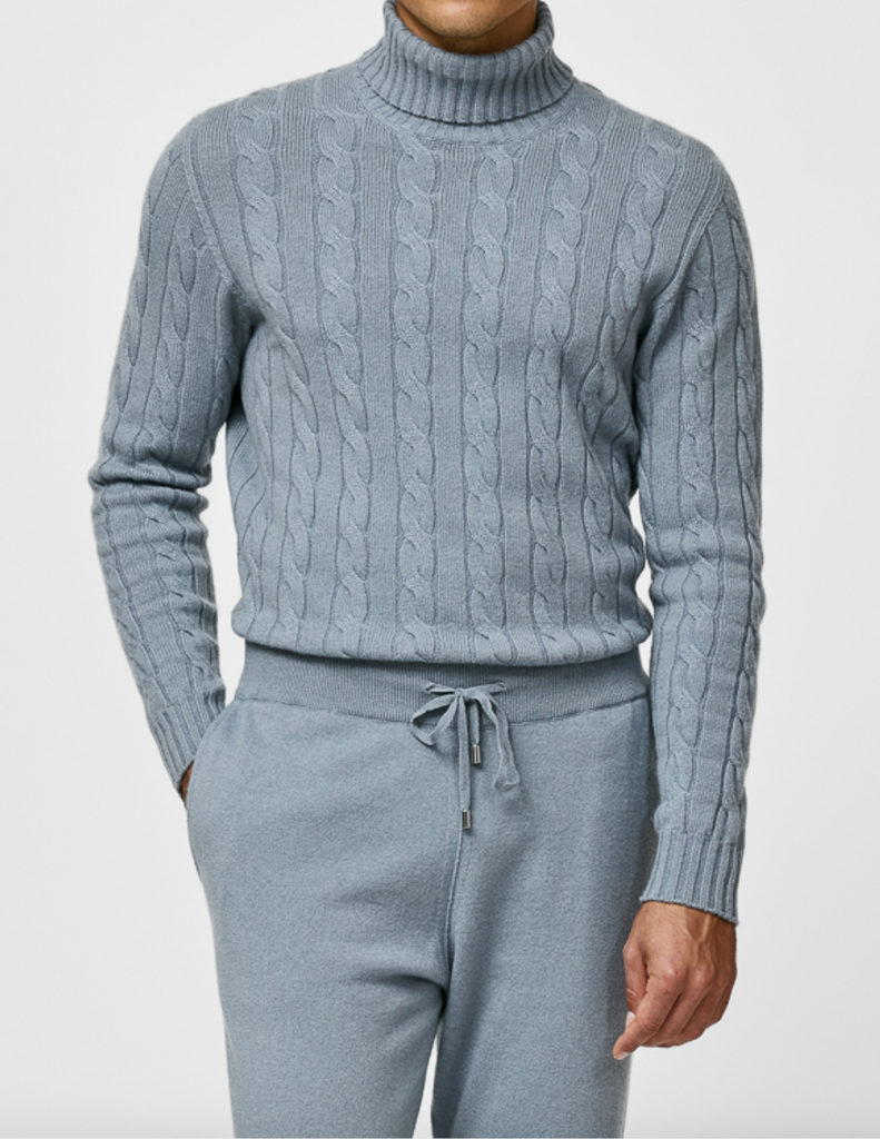 Cariaggi Steel Blue Pure Cashmere