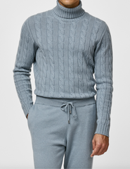 Cariaggi Steel Blue Pure Cashmere