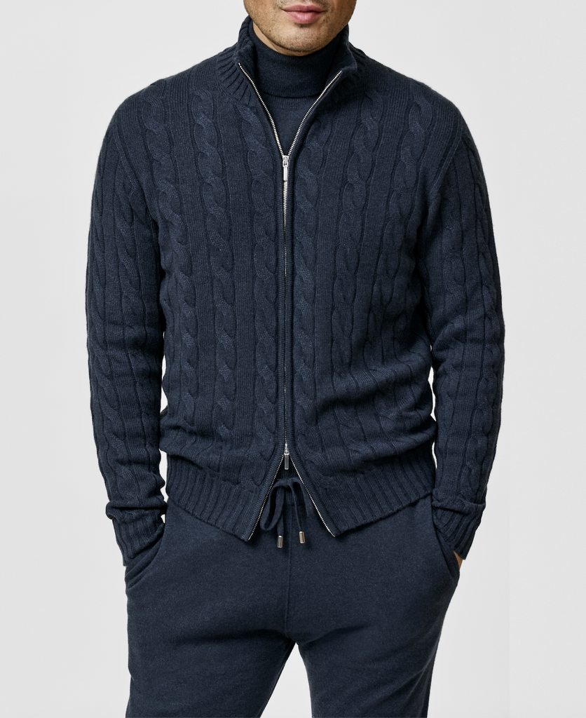 Cariaggi Dark Petrol Pure Cashmere