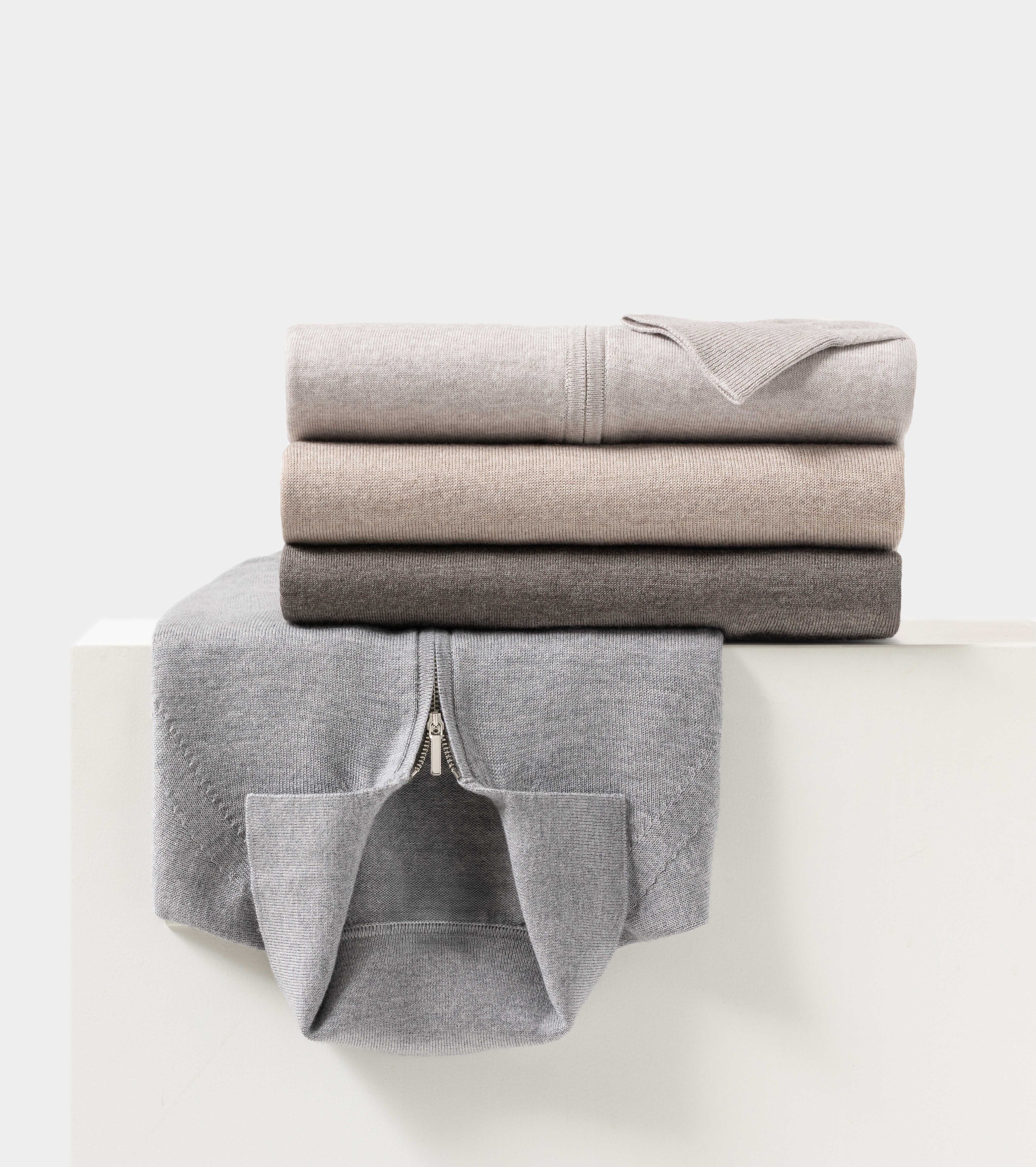 Zegna Baruffa Greige Mélange Extra Fine Merino