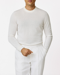 Servizi e Seta Off White Cotton & Silk Knit