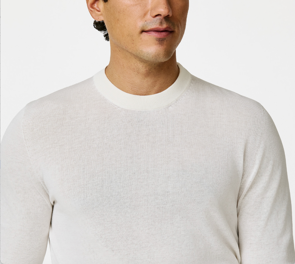 Servizi e Seta Off White Cotton & Silk Knit