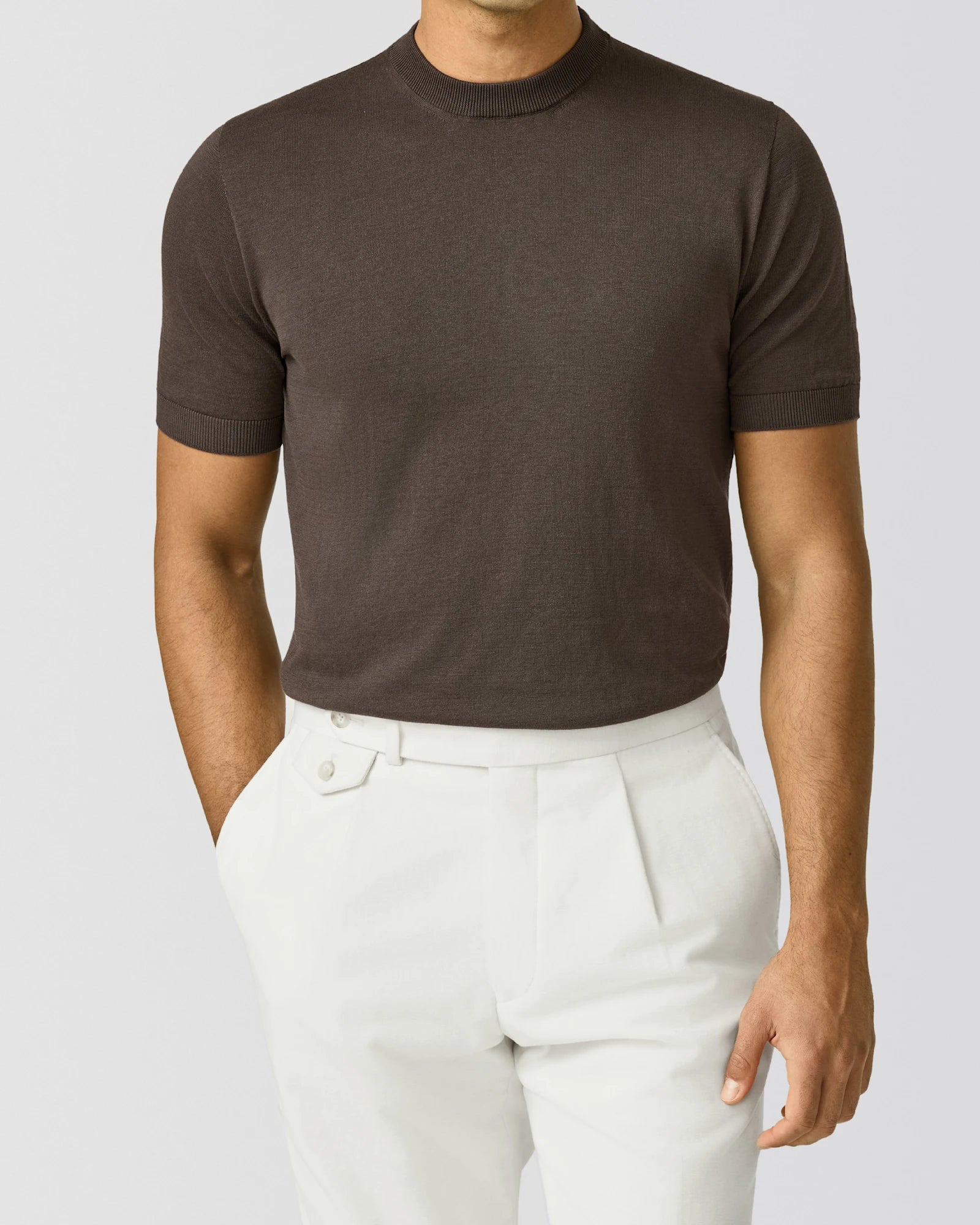 Servizi e Seta Dark Brown Cotton & Silk Knit
