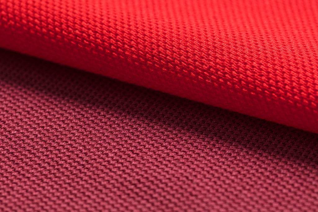 Albini Knit Bright Red Piqué Doppio Cotton
