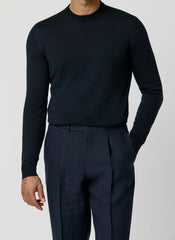 Iafil Midnight Blue Melange Ultra-Fine Pure Pima Cotton
