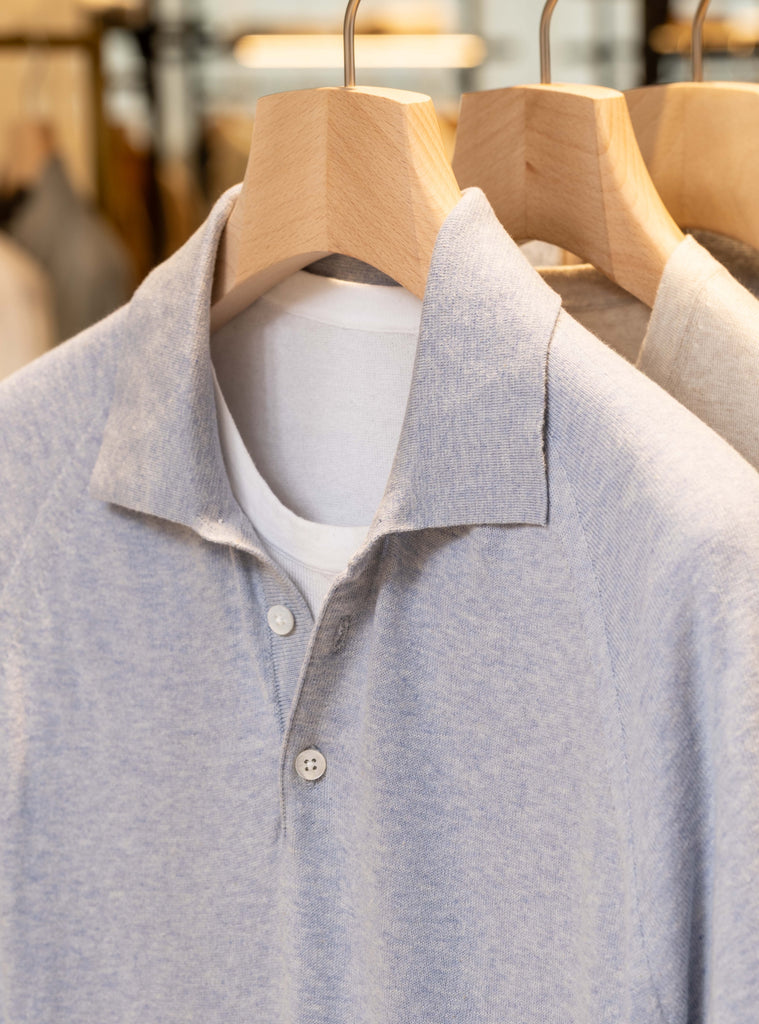 Iafil Soft Blue Melange Ultra-Fine Pure Pima Cotton