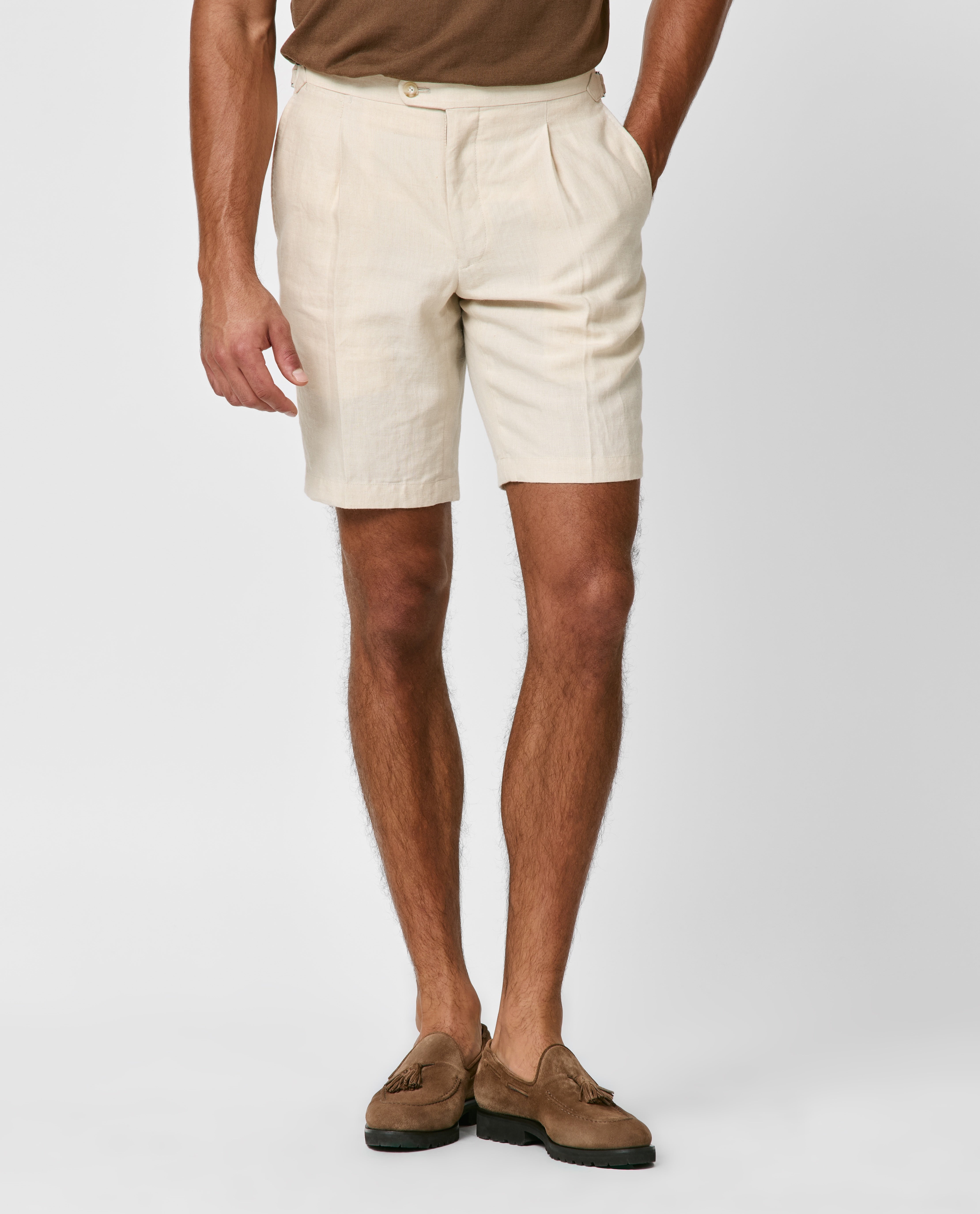 Berrmuda Shorts Libeco Sand Pure Linen Plain Weave