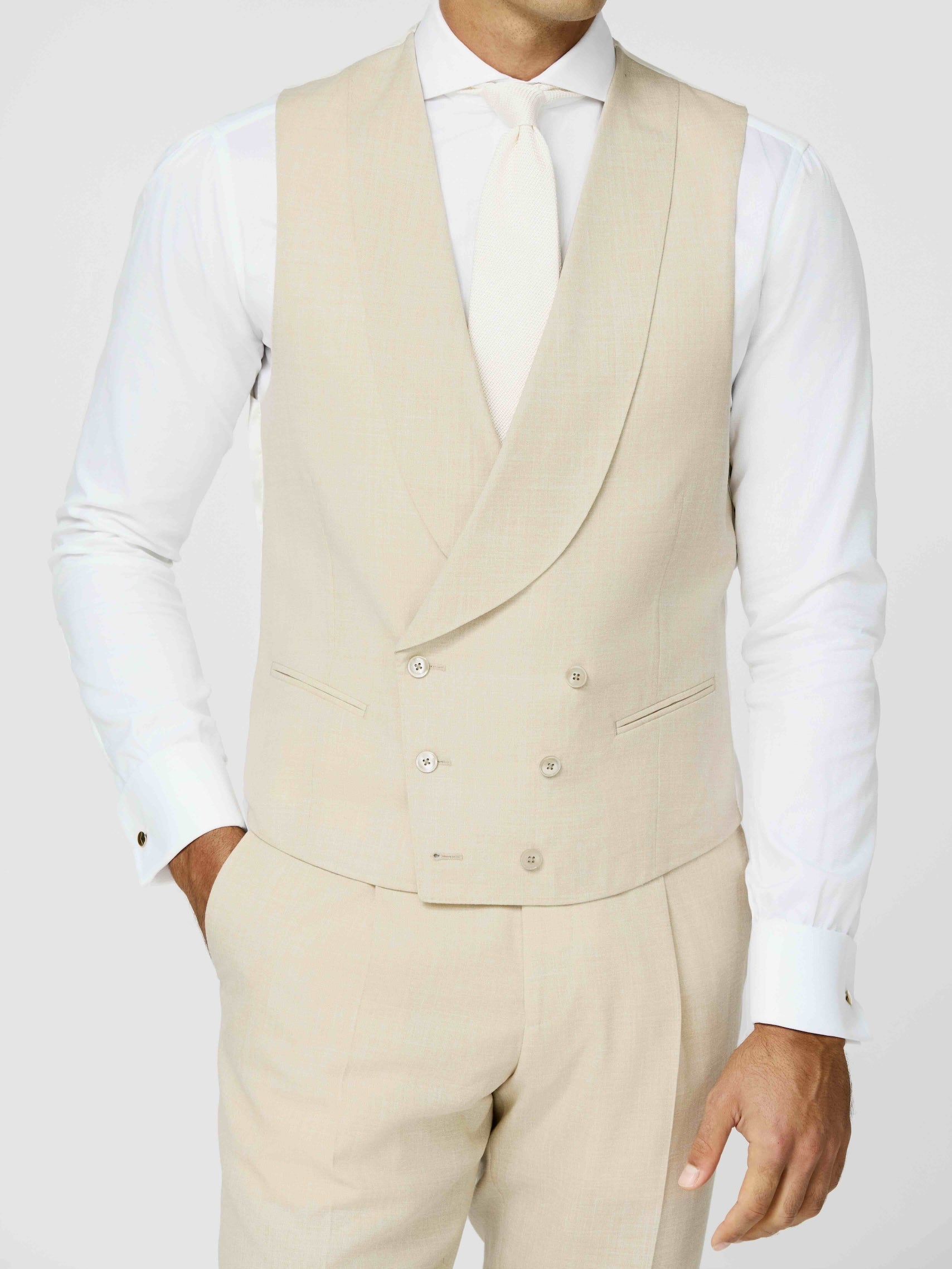 Loro Piana SUMMERTIME Ecru Mélange Wool, Silk & Linen Tropical Weave