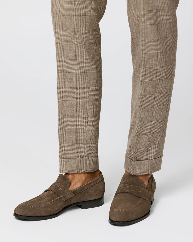 Formal Round Penny Loafer Suede Taupe