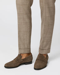 Formal Round Penny Loafer Suede Taupe