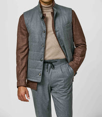 Vest / Bodywarmer Barberis Canonico Heathered Grey Natural Stretch S120 Wool Flannel