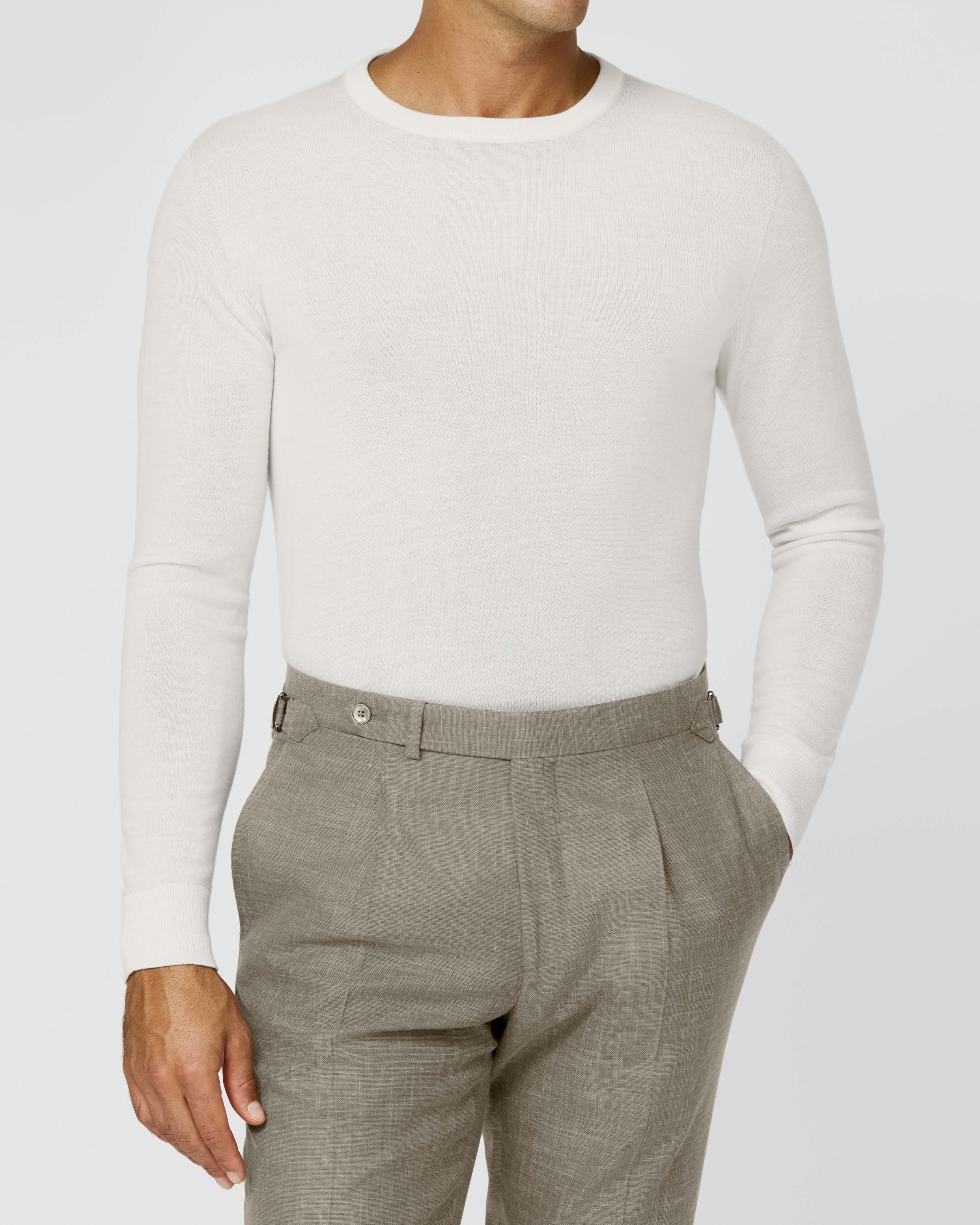Loro Piana Off White S160 Ultra-Fine Merino Wool