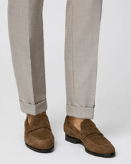 Formal Round Penny Loafer Suede Taupe