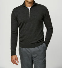 Loro Piana JERSELY Steel Grey Stretch Tropical Wool Plain Weave