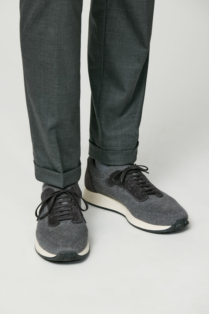 Loro Piana JERSELY Steel Grey Stretch Tropical Wool Plain Weave