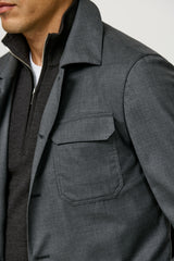 Loro Piana JERSELY Steel Grey Stretch Tropical Wool Plain Weave