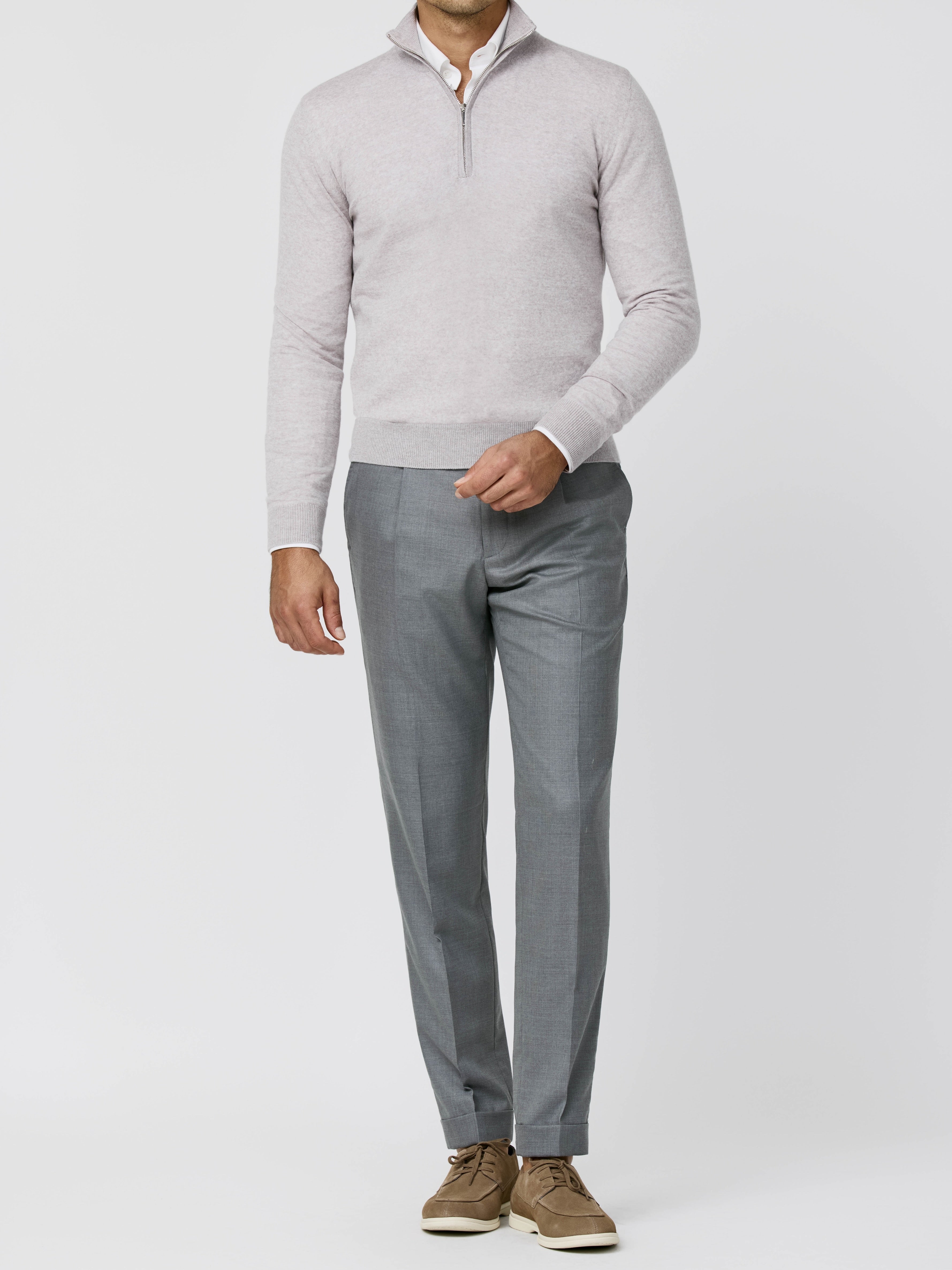 LIGHTMOVE Smoke Grey Stretch Wool & Silk Hopsack
