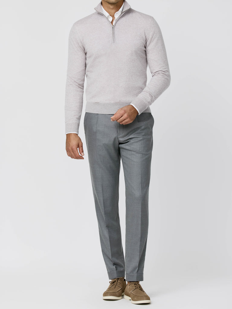 LIGHTMOVE Smoke Grey Stretch Wool & Silk Hopsack