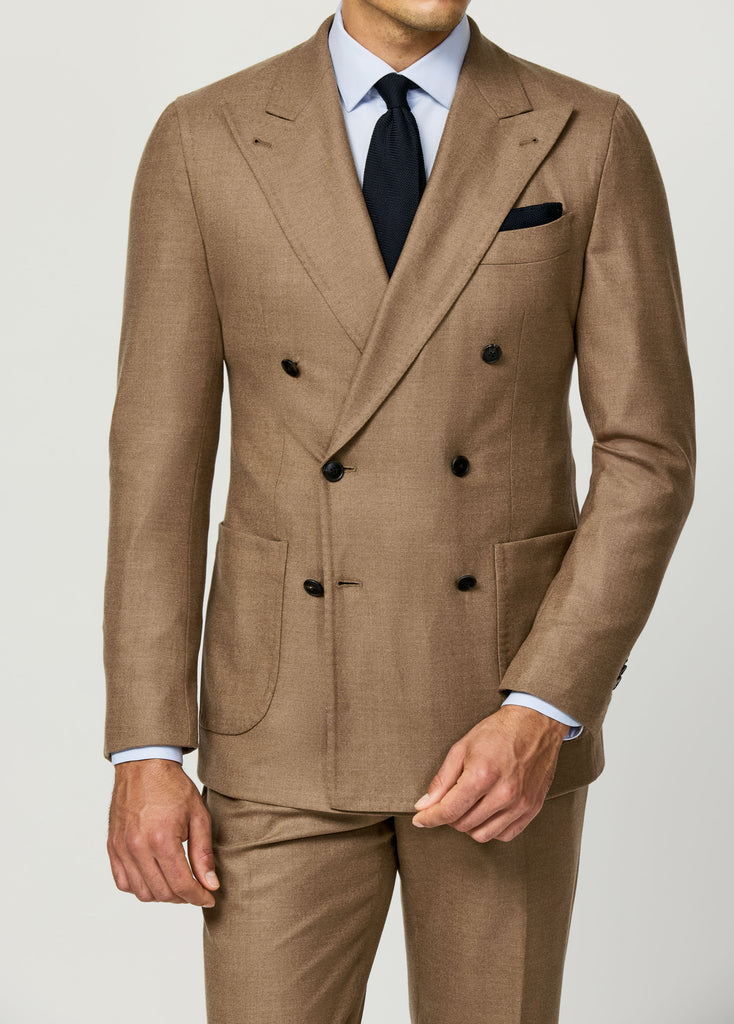 Loro Piana JERSELY Soft Caramel Stretch Brushed Wool Twill