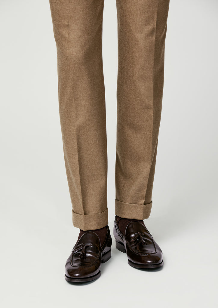 Loro Piana JERSELY Soft Caramel Stretch Brushed Wool Twill