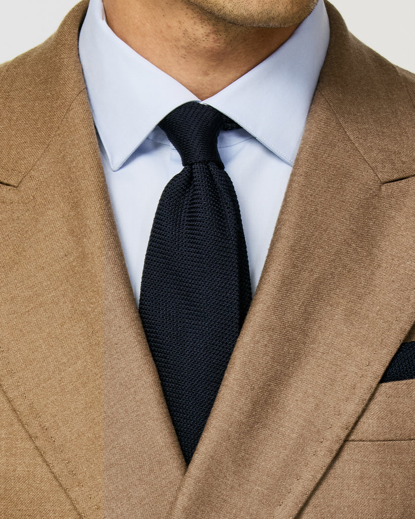 Midnight Blue Pure Silk Grenadine Tie