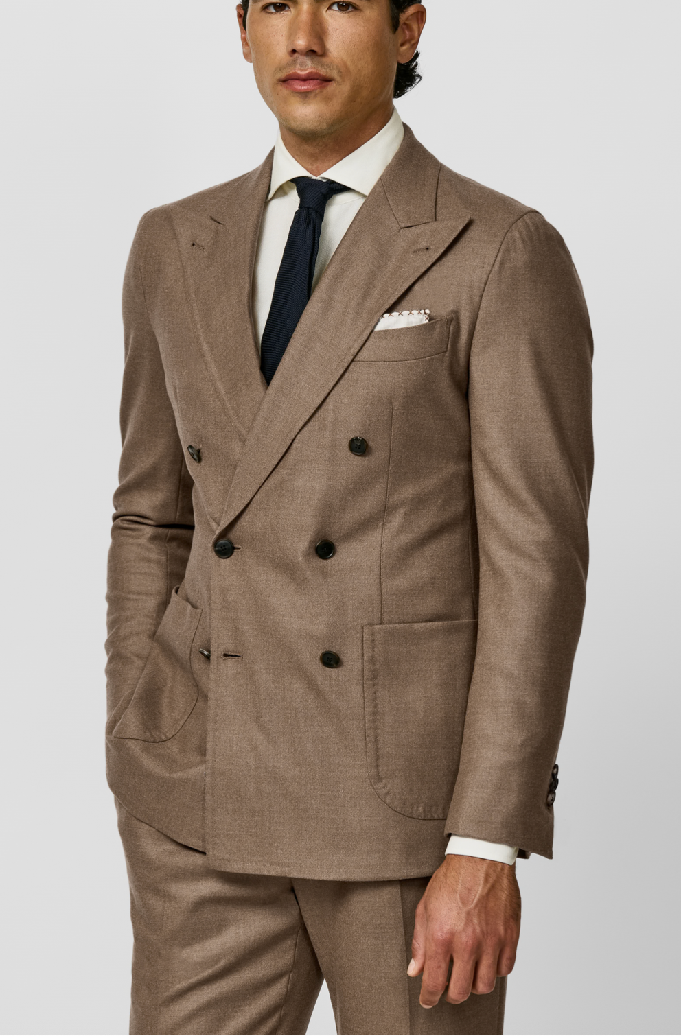 Loro Piana JERSELY Soft Caramel Stretch Brushed Wool Twill